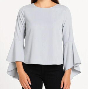 Catherine Malandrino Light blue gray Blouse with Bell Sleeves
